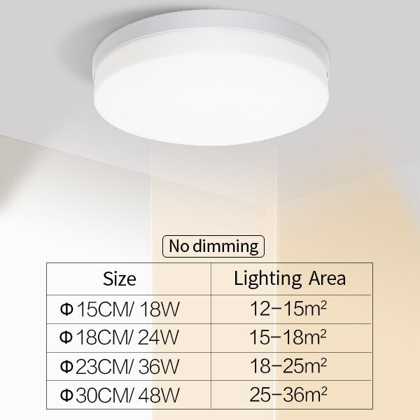 New Round /Square LED ceiling lights 18W 24W 36W 48W Cold Warm Natural light LED fixtures ceiling lamps for living room Bathroom