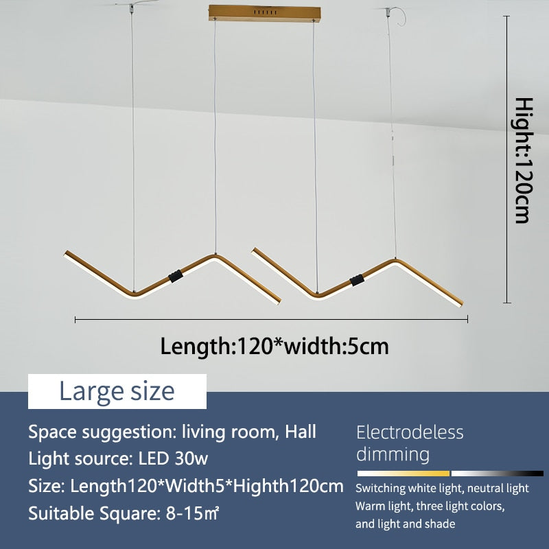 MINIMALISM GOLD/BLACK FINISHED MODERN LED CHANDELIER FOR DINING ROOM KITCHEN ROOM  HANGING CHANDELIER FIXTURE