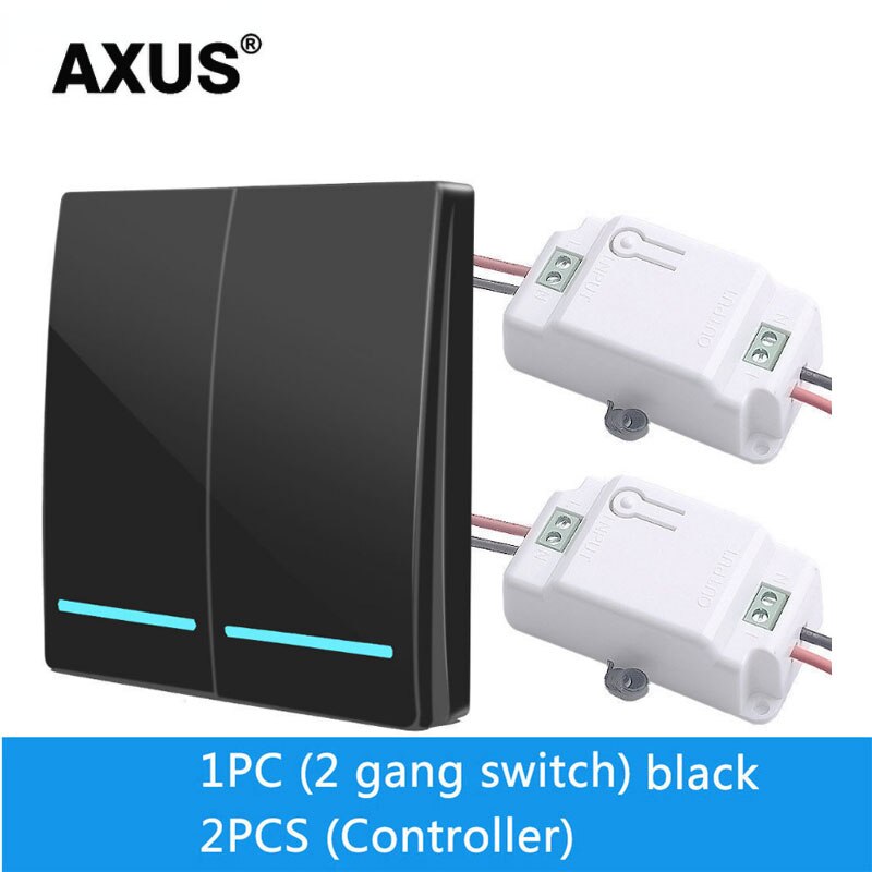 AXUS RF 433Mhz Switch Wireless Wall Switch 86 Wall Panel Transmitter Safety Switch AC 110V 220V Relay Interruptor for Light Lamp
