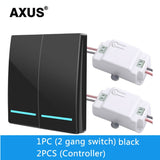 AXUS RF 433Mhz Switch Wireless Wall Switch 86 Wall Panel Transmitter Safety Switch AC 110V 220V Relay Interruptor for Light Lamp