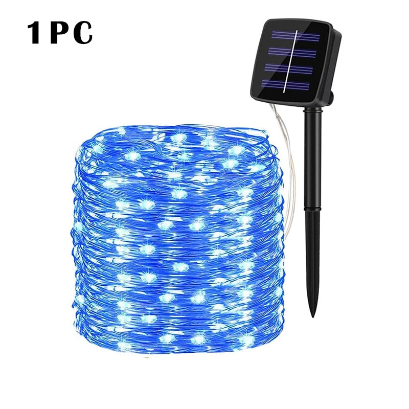 7m/12m/22m/32m LED Solar Light Outdoor Garden Fairy String Light Led Twinkle Waterproof Lamp for Christmas Patio Tree Party