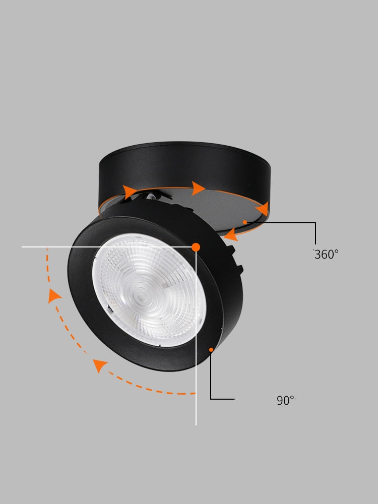Spot LED Downlight Foldable Ceiling Spotlight 7W 10W 15W Surface Mounted Aluminum Ceiling Spots Lamp AC 85-265V  For Home