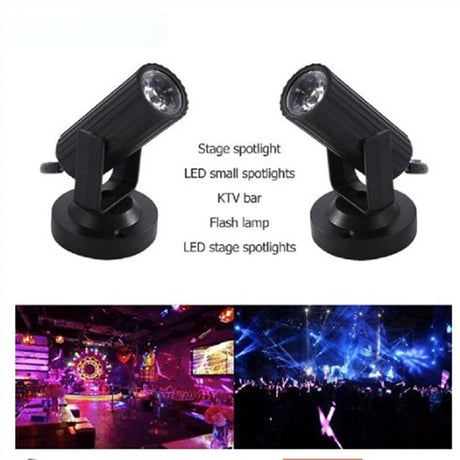 Mini LED Stage Spotlight Lightweight Portable Angle Adjustable Lamp Party Dance Floor RGB 1W Disco Dj Bar KTV Lighting Effect
