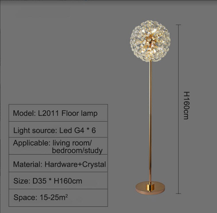 Morden LED Sun Flower Crystal Table Lamps Iron Creative Art Floor Lamp living Room Bedroom Study Bedside Lighting lustre Decor