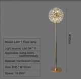 Morden LED Sun Flower Crystal Table Lamps Iron Creative Art Floor Lamp living Room Bedroom Study Bedside Lighting lustre Decor