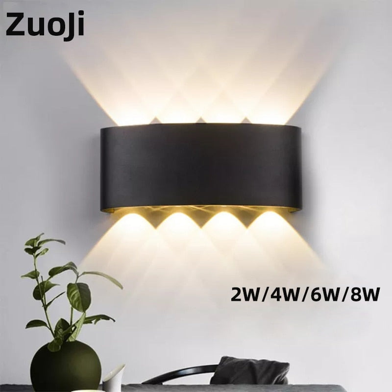 Led Wall Lamp Outdoor Waterproof Up And Down Luminous Lighting Garden Decoration AC85-265V Wall Lights for Bedroom Living Room