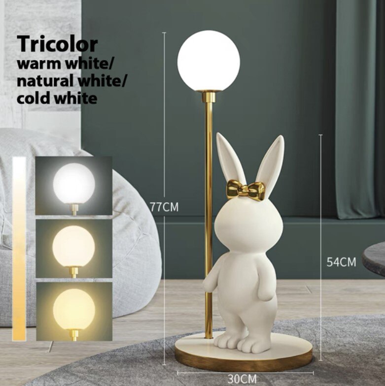 Floor Lamp Nordic Modern Fashion Coffee Table Chirdren Lights E27 Boy and Girl Room Bedroom LED Rabbit Floor Lamp Fixture Led
