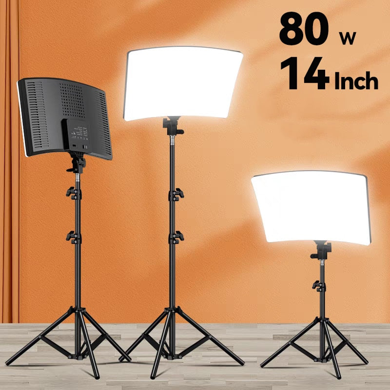 LED Fill Lamp Video Light Panel Bi-color 2700k-5700k Photography Lighting Live Stream Photo Studio Light with Tripod Stand