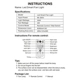 2in1 Smart Ceiling Fan E27 Light Head 30W Lighting Fan With Remote Control LED Electric Fan