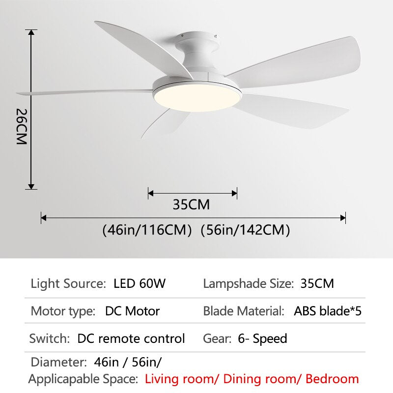 56Inch Modern Led Ceiling Fans With Lights Ceiling Light Fan Lamp Ceiling Fan With Remote Control Decorative BedroomHome 220v