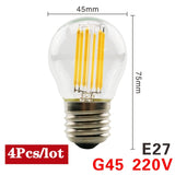 4pcs/lot LED Candle Bulb C35 ST64 Vintage Lamp E14 LED E27 A60 G95 G125 AC220V LED Globe 2W 4W 6W 8W Filament Edison Light Bulbs
