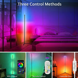 59 inch Corner Floor Lamp Dimmable APP Control Standing Lamps Remote LED RGB Light for Bedroom Decor Living Room Indoor Lighting
