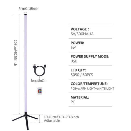 103CM RGB LED Floor Lamp Smart Remote Control Modern Corner Floor Lamp Atmospheric Standing Stand Light Christmas Decors Lighting