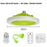 Ceiling Fan With Lights and Remote Control E27 Converter Base Dual-Purpose LED Fan Lamp Smart Silent Ceiling Fans For Bedroom