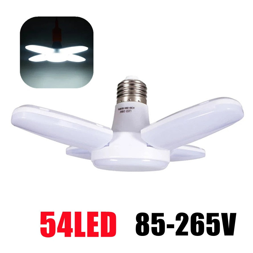 E27 LED AC85-265V Bulb Fan Blade Timing Lamp 28W Foldable Led Light Bulb Night Lights For Home Ceiling Light Lighting