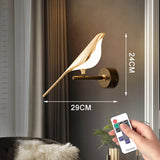 LED Golden Bird Wall Lamp Parlor Bar Bedside Hanging Light Novelty Rotatable Wall Lamp Bedroom Bedside Indoor Sconce