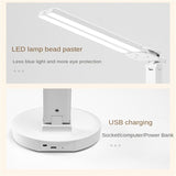 LED Energy Saving USB Double Lamp Cap Foldable Reading Lamp for Children's Mobile Phone Bracket Desk Study Light Bedroom Table