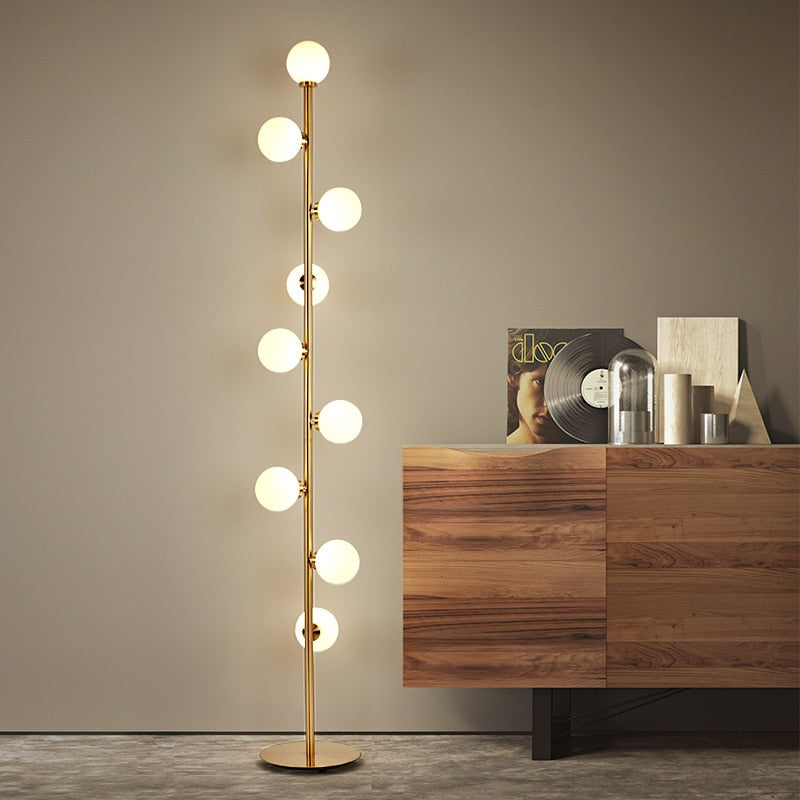 Nordic Modern Magic Beans Glass Ball Floor Lamp Living Room Bedroom Bedside Sofa Standing Lamp 9 Ball Indoor Lighting