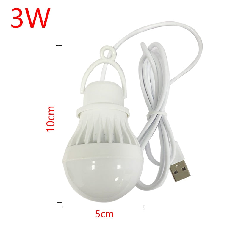 USB LED Bulb Portable LED Lamp Book Lights Outdoor Camping Light Indoor Reading Light Bulb Energy Saving Emergency Lamp