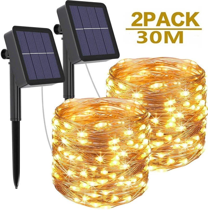 Solar String Fairy Lights 5m 50LED / 30M 300 LED Waterproof Outdoor Garland Solar Power Lamp Christmas For Garden Decoration