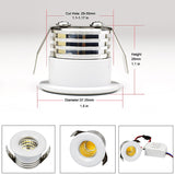 LED Mini Downlight Dimmable Recessed 3W COB Ceiling Light AC85-265V For Ceiling Cabinet Display Loft Decoration