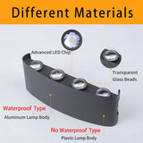 Up and Down LED Wall Lamp Waterproof IP65 Aluminum Interior Wall Light For Bedroom Living Room Corridor Indoor Outdoor Lighting