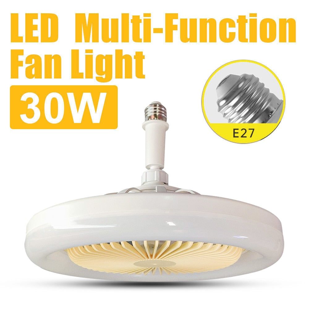 E27 LED Ceiling Fan Lamp 3-Gear Speed Cooling Fan Remote Control Fan Light Dimmable Ceiling Light Electric Fan Ventilator Lamp
