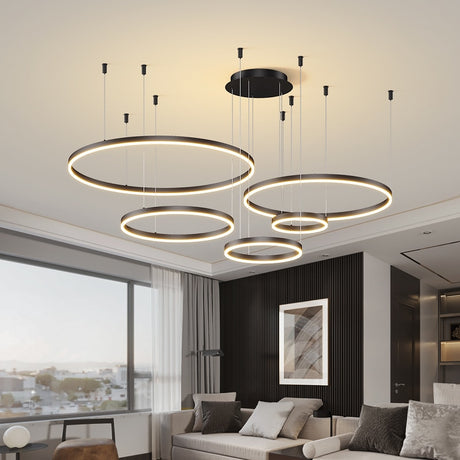 Modern Led Ceiling Chandelier Circular Ring Chandelier Living Bedroom Dining Room Lighting Home Indoor Lighting Decors Chandelier