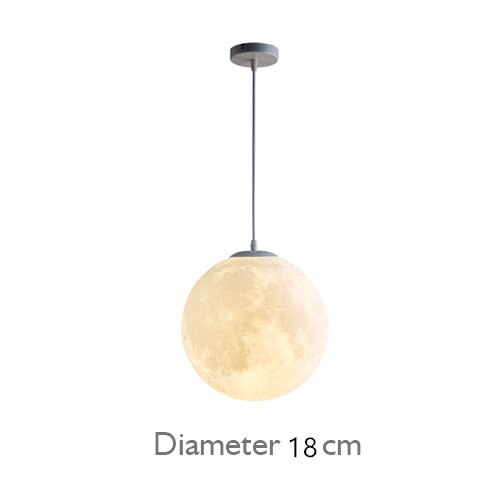 Novelty Creative Pendant Light 3D Print Moon Atmosphere Chandeliers Restaurant Bar Living Dining Room Lamp Suspension Luminaire