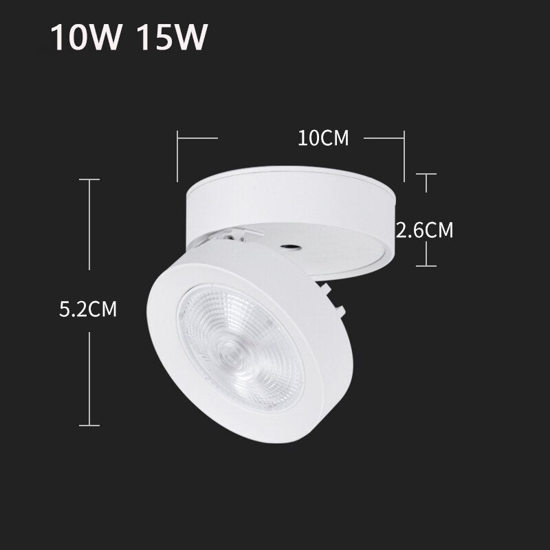 Spot LED Downlight Foldable Ceiling Spotlight 7W 10W 15W Surface Mounted Aluminum Ceiling Spots Lamp AC 85-265V  For Home