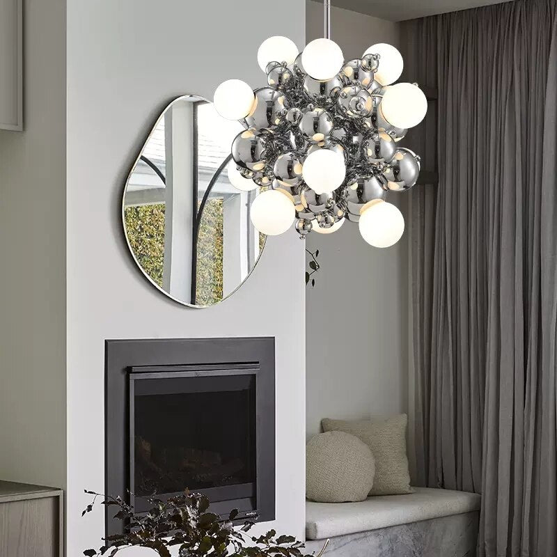 Modern Magic Bean Molecular Chandelier Lamp Novelty Luxury Dining Room Pendant Light Personality Art Glass Ball Hanging Lights