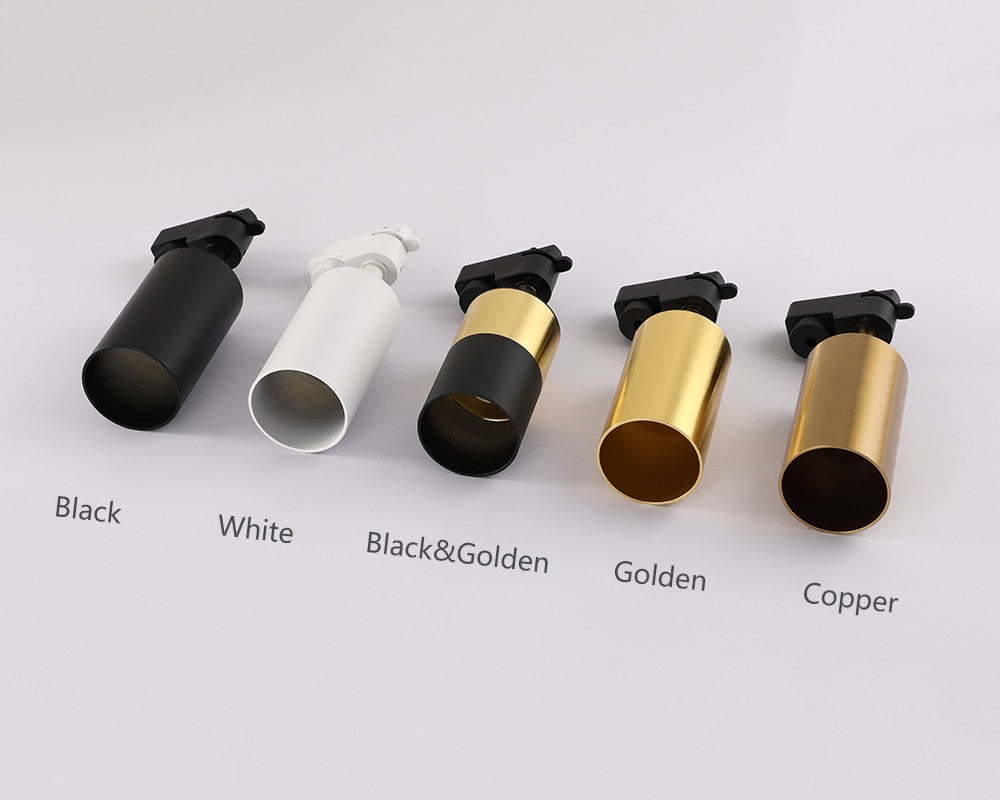 Surface Mounted 360° Rotatable White Black Gold Copper LED Ceiling Track Downlight 6W GU10 Bulb Replaceable Wall Spot Light