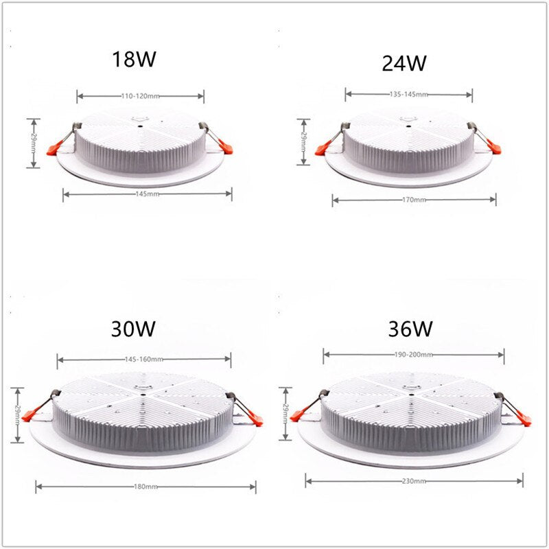 5W-36W Ceiling Light Recessed LED Spotlight Down Light AC 90-260V for Living Room and Shopping Mall Lighting