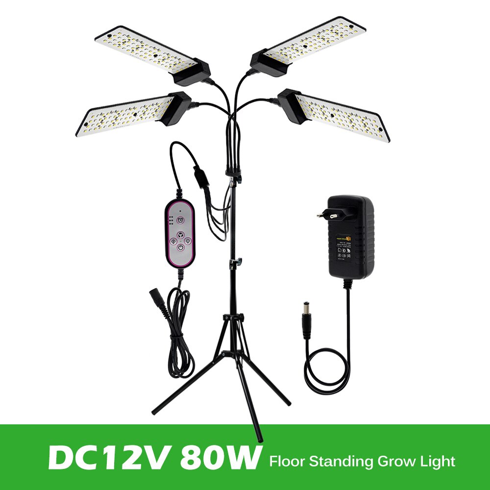 DC12V Full Spectrum LED Grow Light For Plants 20W 40W 60W 80W SMD2835 Dimmable Timing Phyto Lamp For Greenhouse Tent