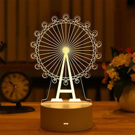 Romantic Love 3D Acrylic Led Lamp for Home Children's Night Light Table Lamp Birthday Party Decors Valentine's Day Bedside Lamp