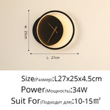 Modern LED Clock Wall Lamps For Bedside Corridor Aisle Hotel Living Room Foyer Kitchen Porch Lights Luminaria Indoor Lighting