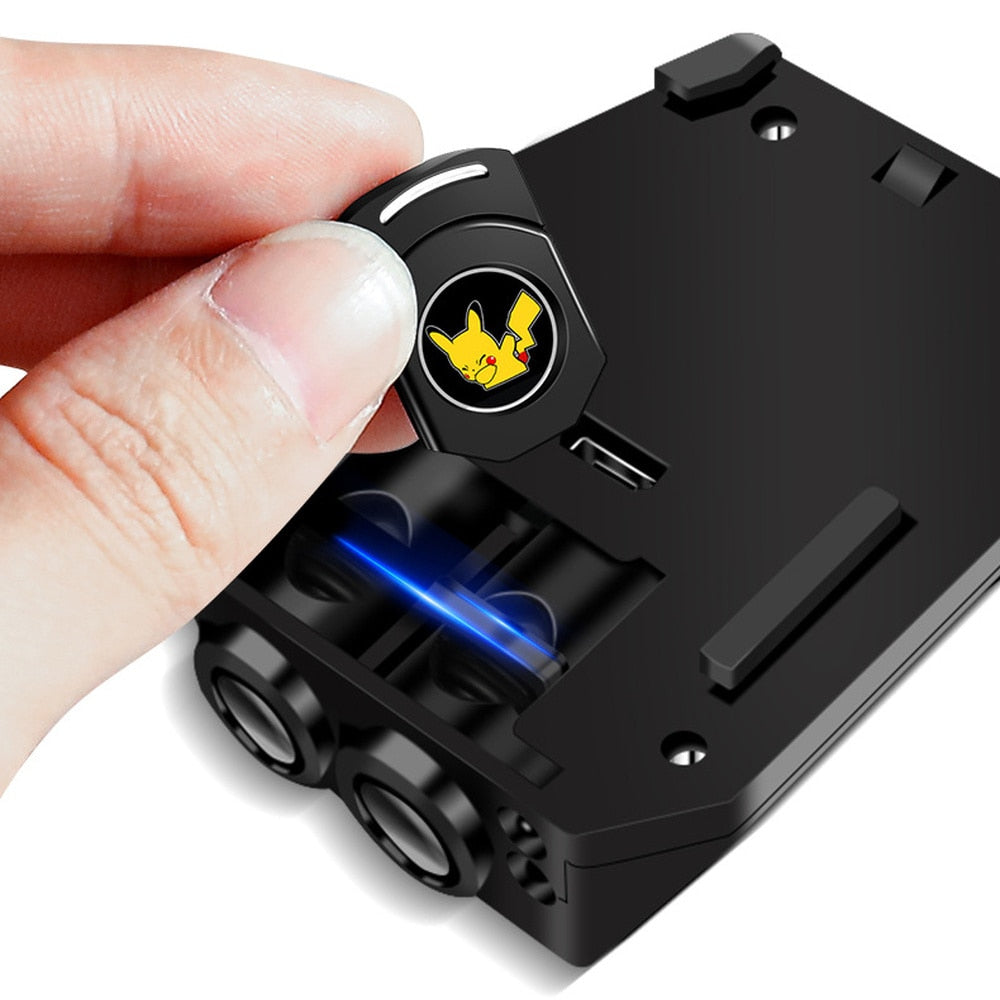 Novelty LED Car Light Dynamic Cartoon Projector Lamp Rechargeable Car Door Atmosphere Warning Light Pikachu Anime Decor Lamp