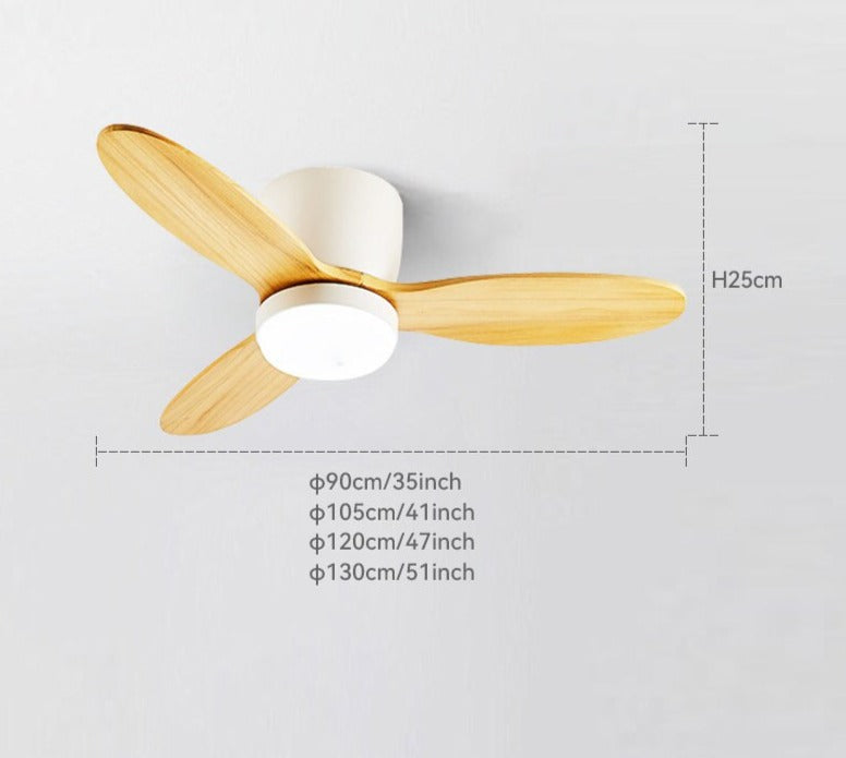 35Inch Design Fan Modern Floor Wood Dc Ceiling Fan Lamp With Remote Control Indoor Solid Wood LED light Fans For Home Ventilation