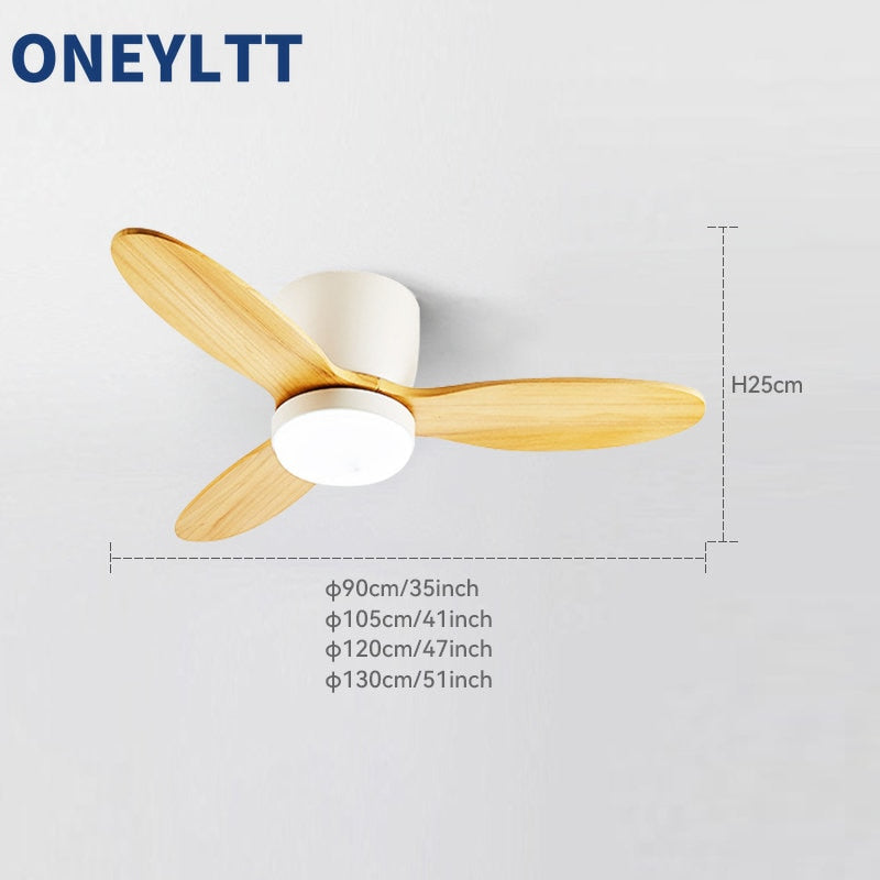35Inch Design Fan Modern Floor Wood Dc Ceiling Fan Lamp With Remote Control Indoor Solid Wood LED light Fans For Home Ventilador