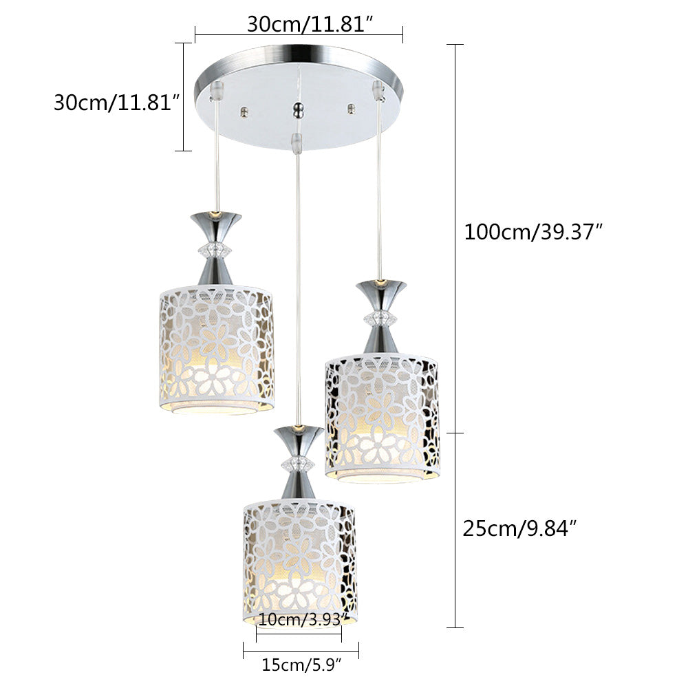 3 Head Modern Ceiling Light Hanging Pendant Lamp Dining Room Chandelier Fixture