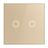 MiniTiger EU Touch Switch LED Crystal Glass Panel Wall Lamp Light Switch 1/2/3 Gang AC100-240V LED Sensor Switches Interruttore