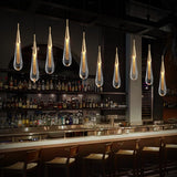 Modern Creative LED Lamp Pendant ForStair Lamp,Duplex Building Villa,Apartmenthigh Hanging Simple Crystal Gold Flowing Waterdrop