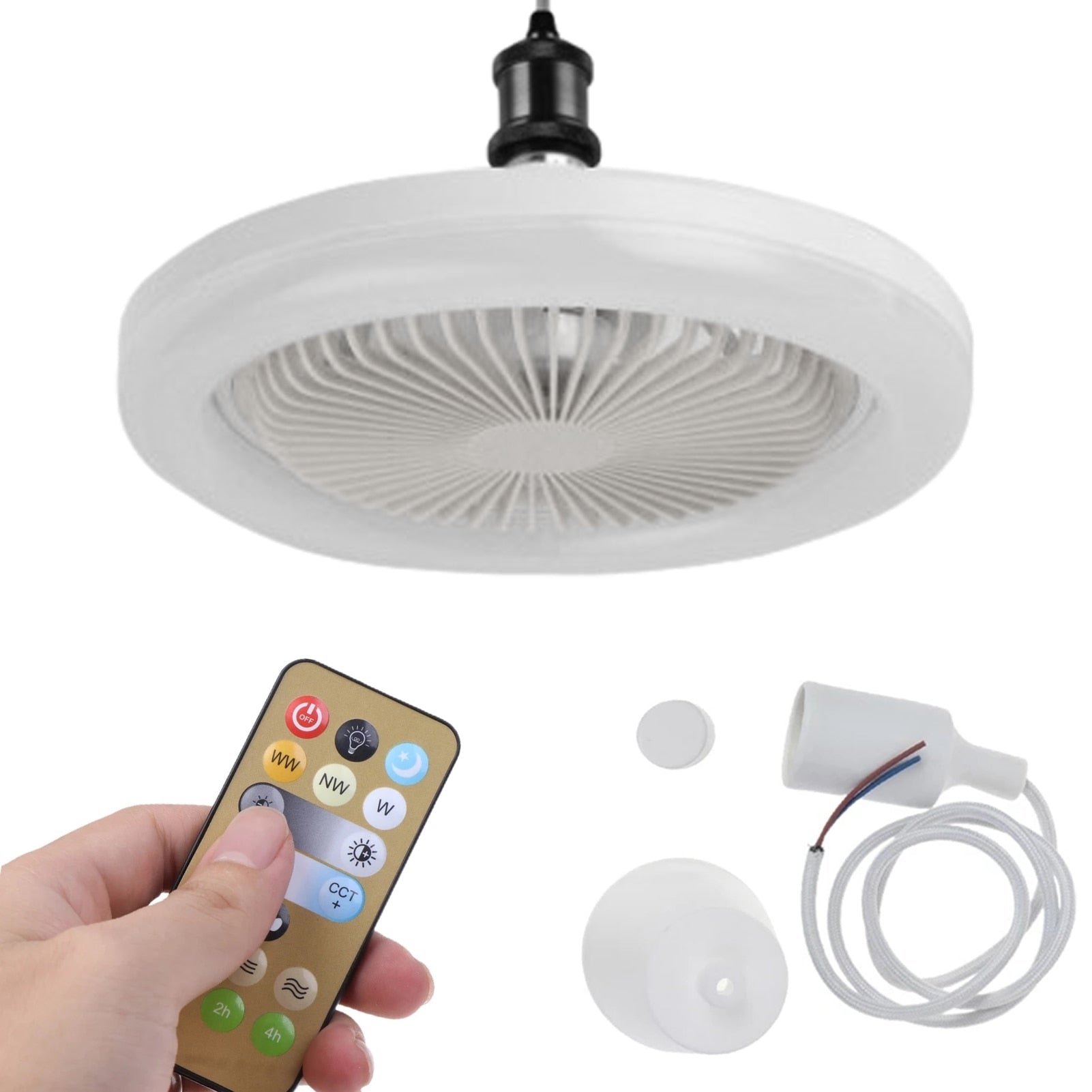 Ceiling Fan With Integrated Lights E27 Remote Ceiling Lighting Bedroom 30W Living Room Switch Control Home Lamps AC85V-265V