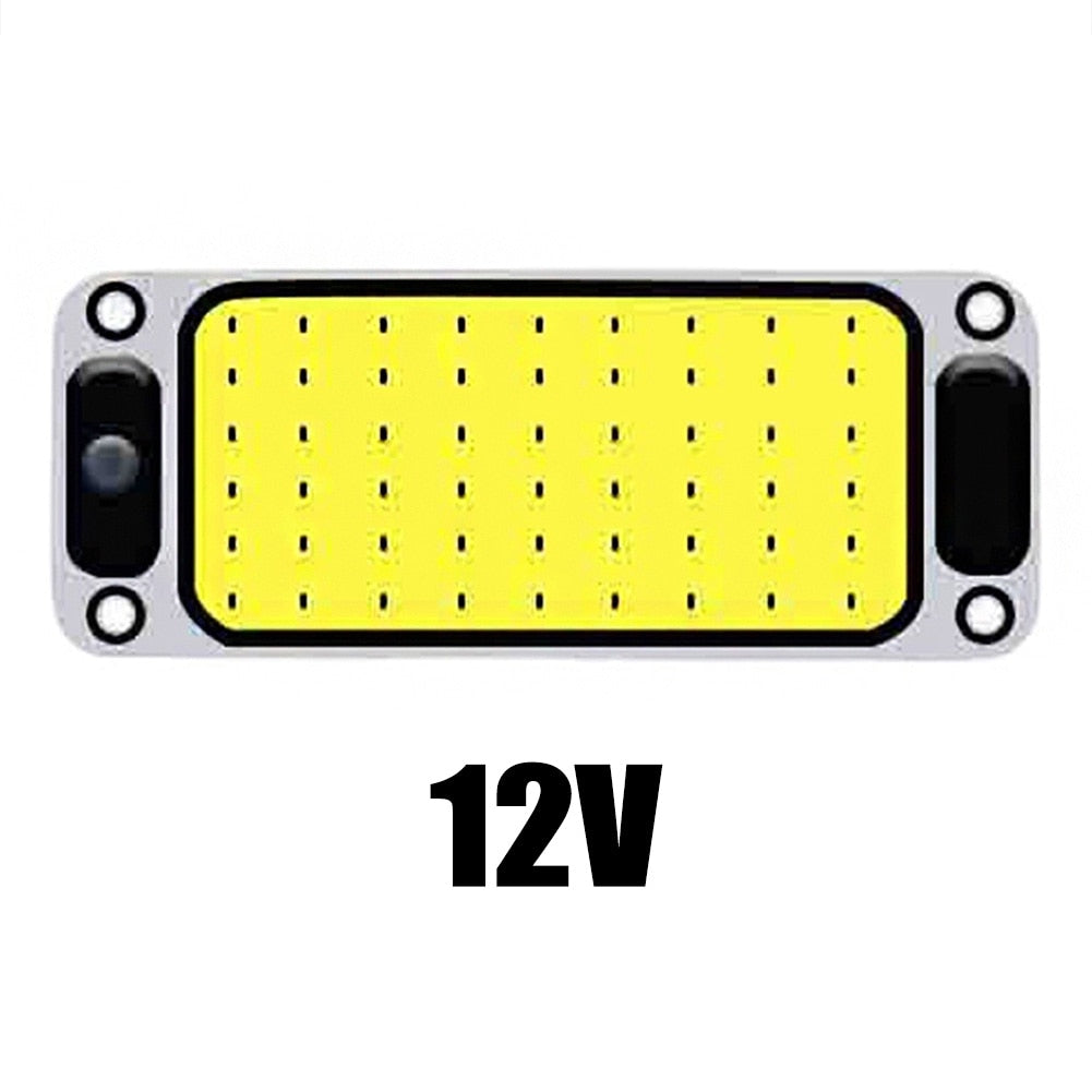 54LED 12-24V Car Reading LED Night Strip Light Interior Light Ceiling Lamp with On/Off Switch for Van Lorry Truck Camper Boat