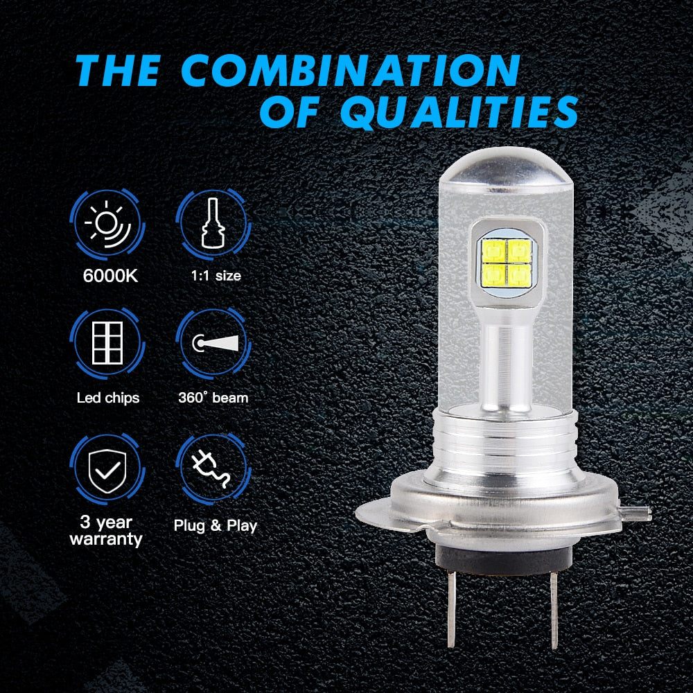Bevinsee H7 H4 H11 H1 LED Light For Car 9005 HB3 9006 HB4 880 881 H8 LED Fog Light 12V BA20D P15D H3 Motorcycle Light Bulbs A18