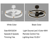 Low Floor Ceiling Fan Lights Remote Control Led 3 Color 3000K / 4500K / 6000K DC Motor Reversible Fan Lamp Fixtures 110V 220V