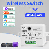 Tuya WiFi Smart Switch For Lighting RF 433Mhz Wireless Switch 86 Wall Panel Smart Home Timer Voice Control Google Home Alexa