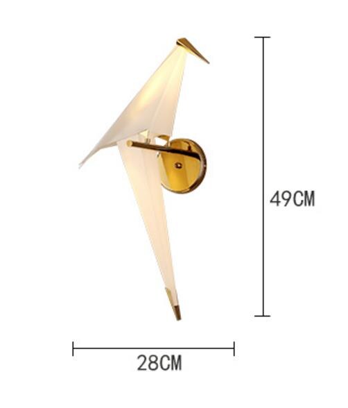 Art Deco Bird Paper Floor lamp Bedroom Studio living room lamp stand origami light Study Bedside Reading table gold floor lamp