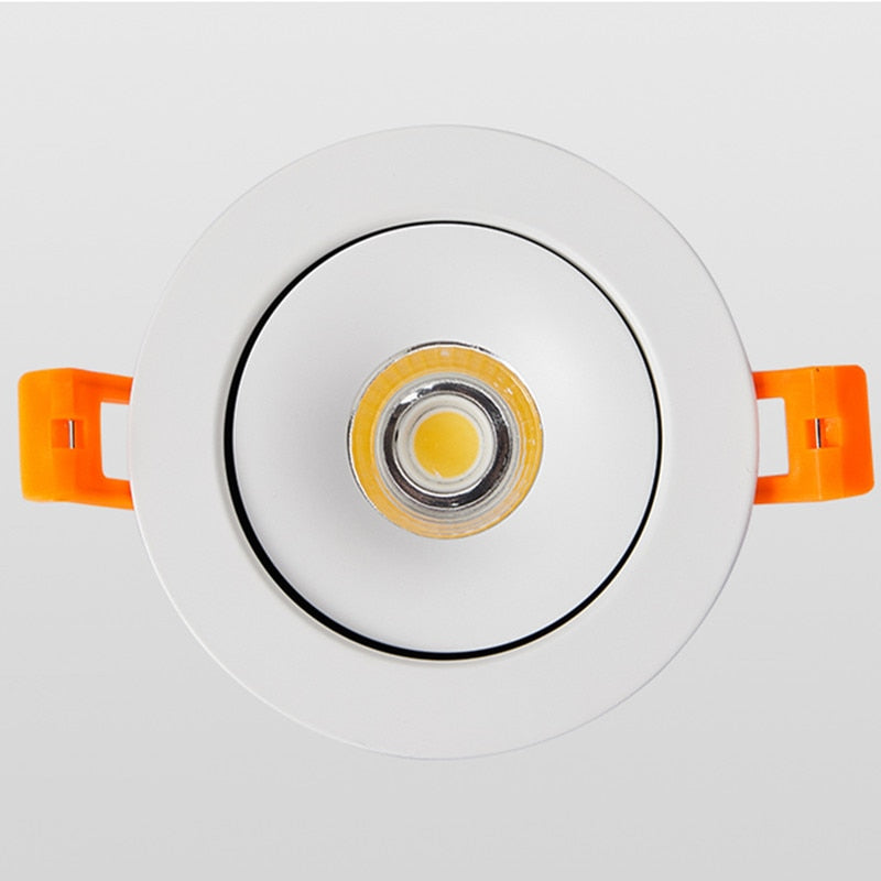 Round Shape 360 Angle Adjustable LED COB Recessed Downlight Black/White 9W 12W 15W LED Ceiling Spot Light Pic Background Focos