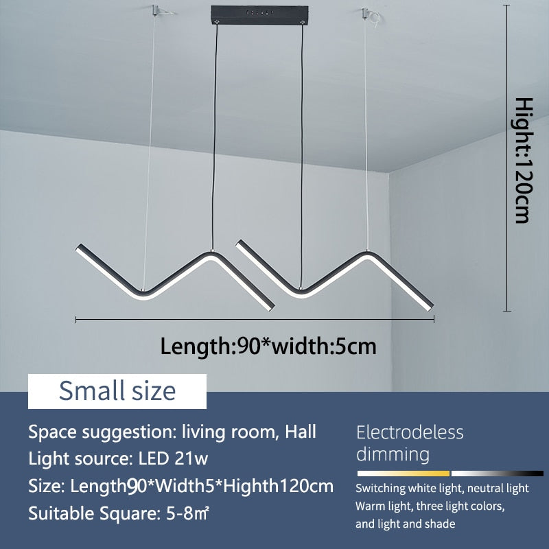 MINIMALISM GOLD/BLACK FINISHED MODERN LED CHANDELIER FOR DINING ROOM KITCHEN ROOM  HANGING CHANDELIER FIXTURE